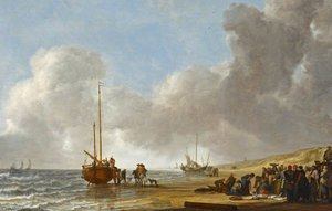 The Beach At Scheveningen — Simon Jacobsz De Vlieger