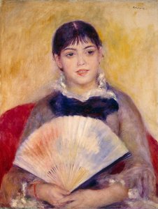 Girl With A Fan (also Known As Alphonsine Fournaise) — Pierre-auguste Renoir, Impressionism