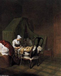 The Lying-in Room — Daniel Nikolaus Chodowiecki, Zopfstil Period