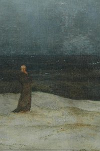 Mönch Am Meer, Punktierte Retusche, Weißliche Verfärbung — Caspar David Friedrich, Romantik