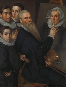 Self Portrait Of The Painter And His Family, Jacob Willemsz. Delff (i), 1594 — Jacob Willemsz. Delff (i)
