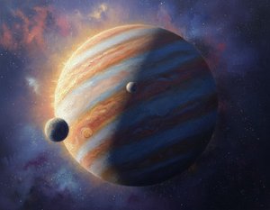 Celestial Radiance In Ochre And Void — Nicolas Dupont, Impressionism