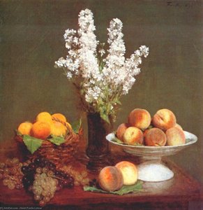 White Rockets And Fruit — Henri Fantin-latour