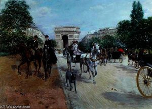 Riders and Carriages on the Avenue du Bois