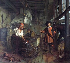 The Interior Of A Smithy — Gabriel Metsu