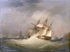 A Frigate Off A Rocky Coast — Nicholas Matthew Condy
