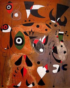 Pintura (mujer, Pájaro Y Estrellas) — Joan Miró, Surrealism
