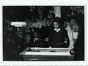Coretta King And Family Around The Open Casket At The Funeral Of Martin Luther King Jr., Atlanta — Constantine Manos
