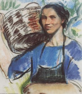 Cassis. A Peasant Woman With Basket — Zinaida Serebriakova