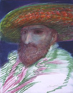 Self-portrait With Feather Hat — Ernst Fuchs