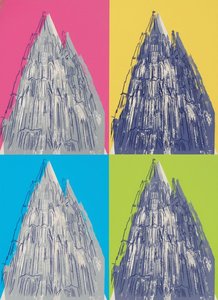 Fragmented Spires Of Chromatic Chaos: A Monumental Quadriptych Study In Abstract Architecture — Jean-paul Faubert