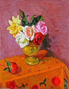 Roses In A Vase — Duncan Grant