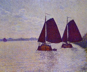 Barges On The River Scheldt — Theo Van Rysselberghe
