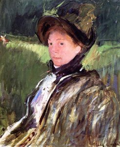 Lydia Cassatt In A Green Bonnet And A Coat — Mary Stevenson Cassatt