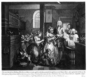 Ehe Mit Einer Alten Jungfer — William Hogarth, Rococo Style