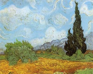 Wheat Field With Cypresses At The Haude Galline Near Eygalieres — Vincent Willem Van Gogh