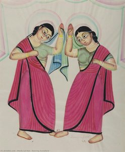 Dancing Sunadaris — Manik Lal Das, Kalighat Painting