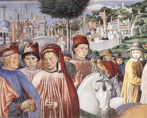 St Augustine Departing For Milan (detail) — Benozzo Gozzoli