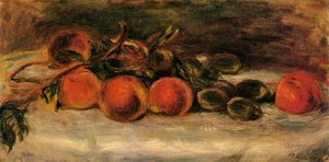 Still Life With Peaches And Chestnuts — Pierre-auguste Renoir, Impressionist Painting
