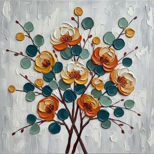 Ethereal Radiance In Ochre And Teal: A Monumental Study Of Organic Symmetry — David Moreau