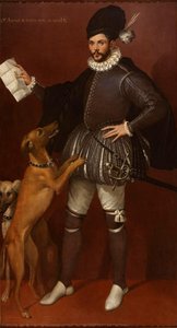 Portrait of a Cavalier with his Hunting Dogs