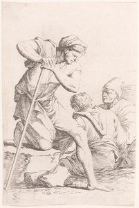 Figurine. Three Men In Conversation — Salvator Rosa