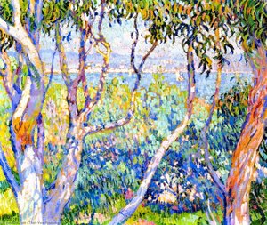 Eucalyptus, At Saint-tropez — Theo Van Rysselberghe, Post-impressionist Landscape