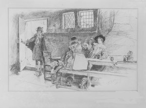 In A Tavern, Illustration For Phillada Flouts Me — Edwin Austin Abbey