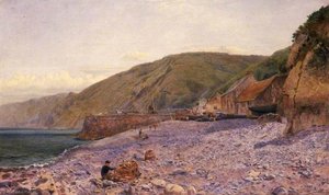 Among The Shingle At Clovelly, North Devon — Charles Napier Hemy