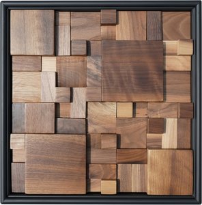 Solid Wood Geometric Wall Panel, Modern & Minimalist