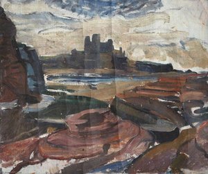 Tantallon Castle From Seacliff — Sir William George Gillies, Scottish Colourists