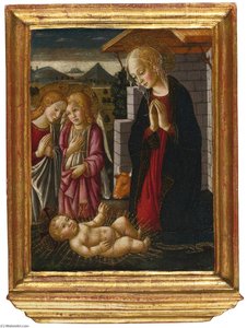 Madonna And Child With Two Angels — Bernardo Di Stefano Rosselli