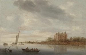Castle On A River — Salomon Van Ruysdael
