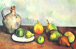 Still Life, Pitcher And Fruit — Paul Cézanne, Post-impressionism