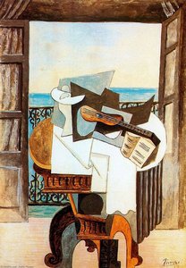 Table In Front Of Window — Pablo Picasso, Synthetic Cubism