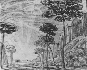 Landscape With Tall Trees — Konstantin Fyodorovich Bogaevsky