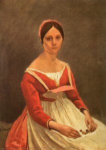 Madame Legois (también Conocida Como Mujer Joven Sosteniendo Flores En El Pecho) — Jean-baptiste-camille Corot