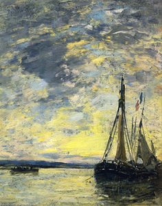 Sailboats At The Quay — Eugène Louis Boudin