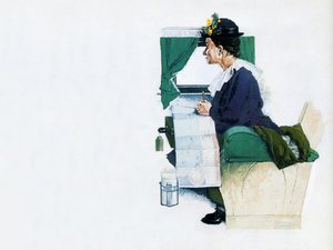 Airplane Trip — Norman Rockwell