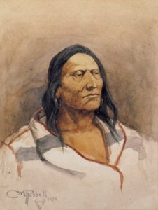 Blackfeet Indian With Capote — Charles Marion Russell