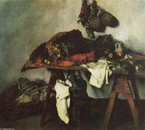Large Kitchen Still Life — Carl Eduard Schuch