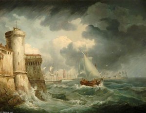 Shipping Off Genoa — John Thomas Serres