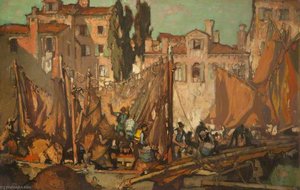 Fishermen's Quarters, Venice — Frank Brangwyn