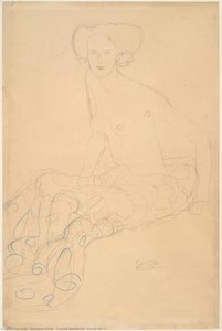 Sitzender Halbnackter (studie Für — Gustav Klimt