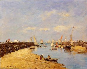 Trouville, The Jetty And The Basin — Eugène Louis Boudin, Impressionism