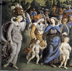 Moses's Journey Into Egypt And The Circumcision Of His Son Eliezer (detail) — Vannucci Pietro (le Perugin), Renaissance
