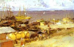 Arkhangelsk Port On Dvina — Konstantin Alexejewitsch Korowin, Impressionism