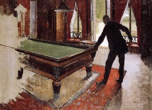 Billiards (unfinished) — Gustave Caillebotte