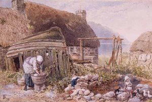 Washing Day At Balmacara — Myles Birket Foster