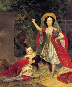 Portrait Of Volkonskis Children With Blackamoor — Karl Pavlovich Bryullov